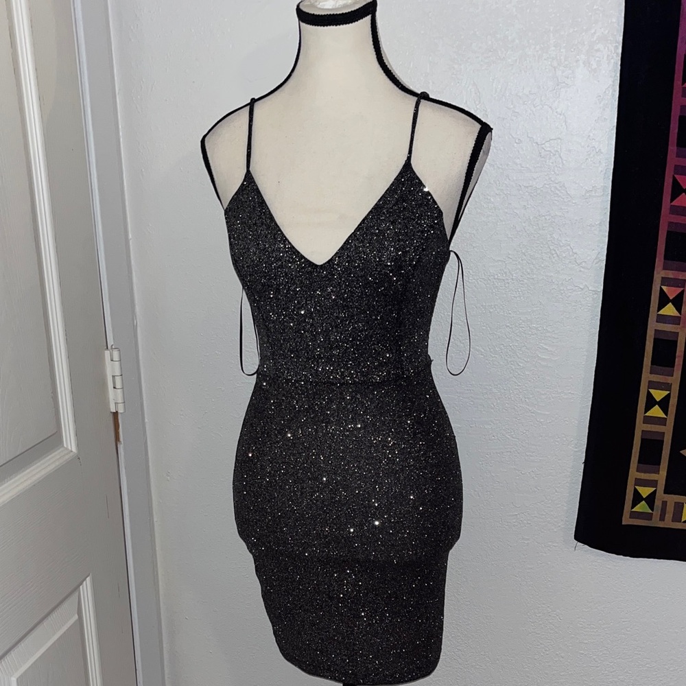 Windsor Black Sparkle Mini Dress